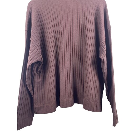 Madewell Women's XXL Relaxed Wide Ribbed Turtleneck Tee High Low Drop Shoulder - Picture 9 of 9